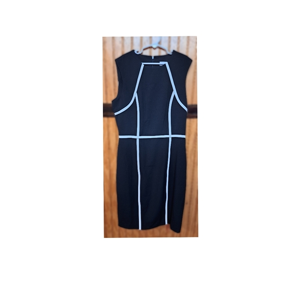 🔥Calvin Klein Black/White Sleevless Sheath Dress Size 2P NWT - Picture 10 of 12